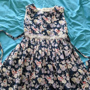 Navy Blue Flower Dress